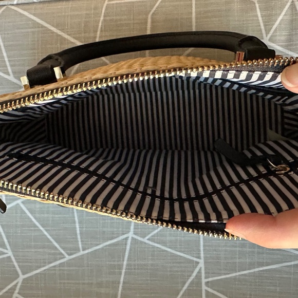 Kate Spade two-toned straw top handle purse - Picture 3 of 7